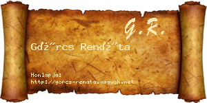 Görcs Renáta névjegykártya